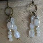 Rainbow Moonstone Drops Ear..