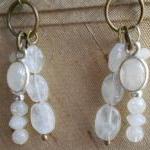 Rainbow Moonstone Drops Ear..