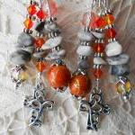 Gemstone Cross Earrings OOA..