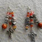 Gemstone Cross Earrings OOA..