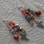 Gemstone Cross Earrings OOA..