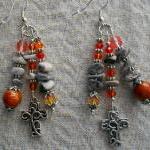 Gemstone Cross Earrings OOA..