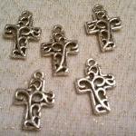 Small Silver Cross Charms