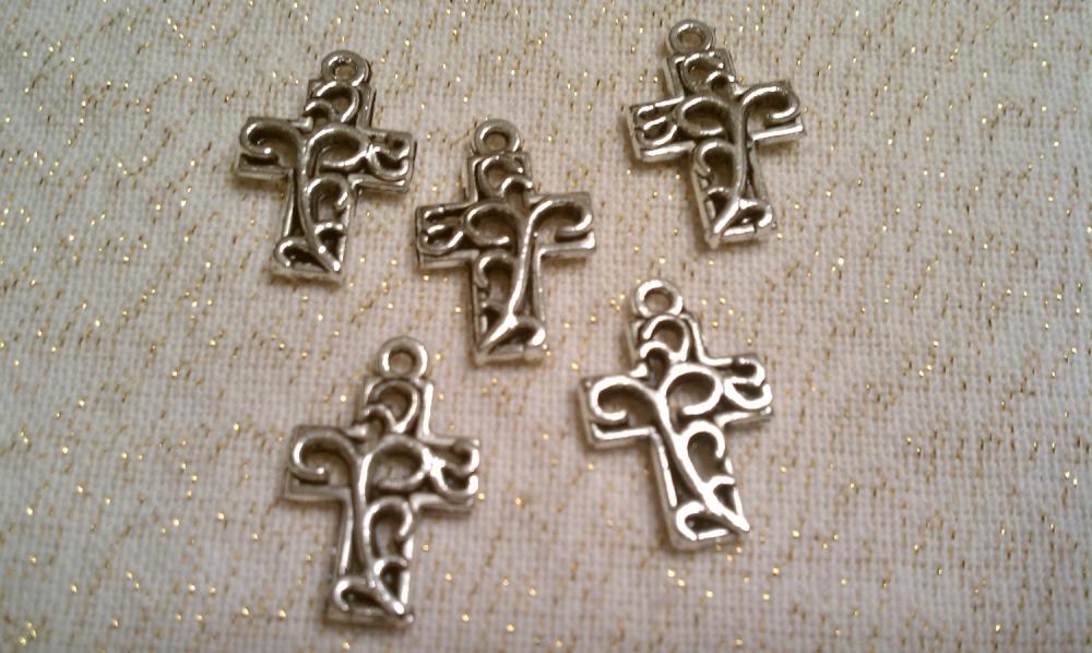Small Silver Cross Charms
