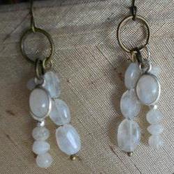 Rainbow Moonstone Drops Earrings