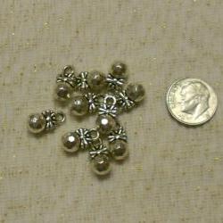 Unique Silver Faceted Ball with Bow Drop Charms