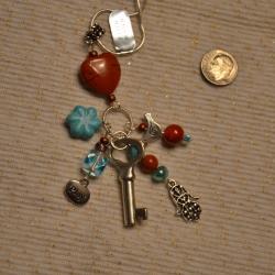 Gemstone Heart with Charms Necklace