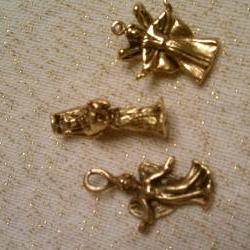Gorgeous Antique Gold Angel Trio