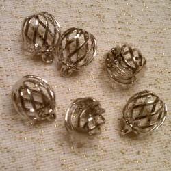 Six Silver Cages Charms